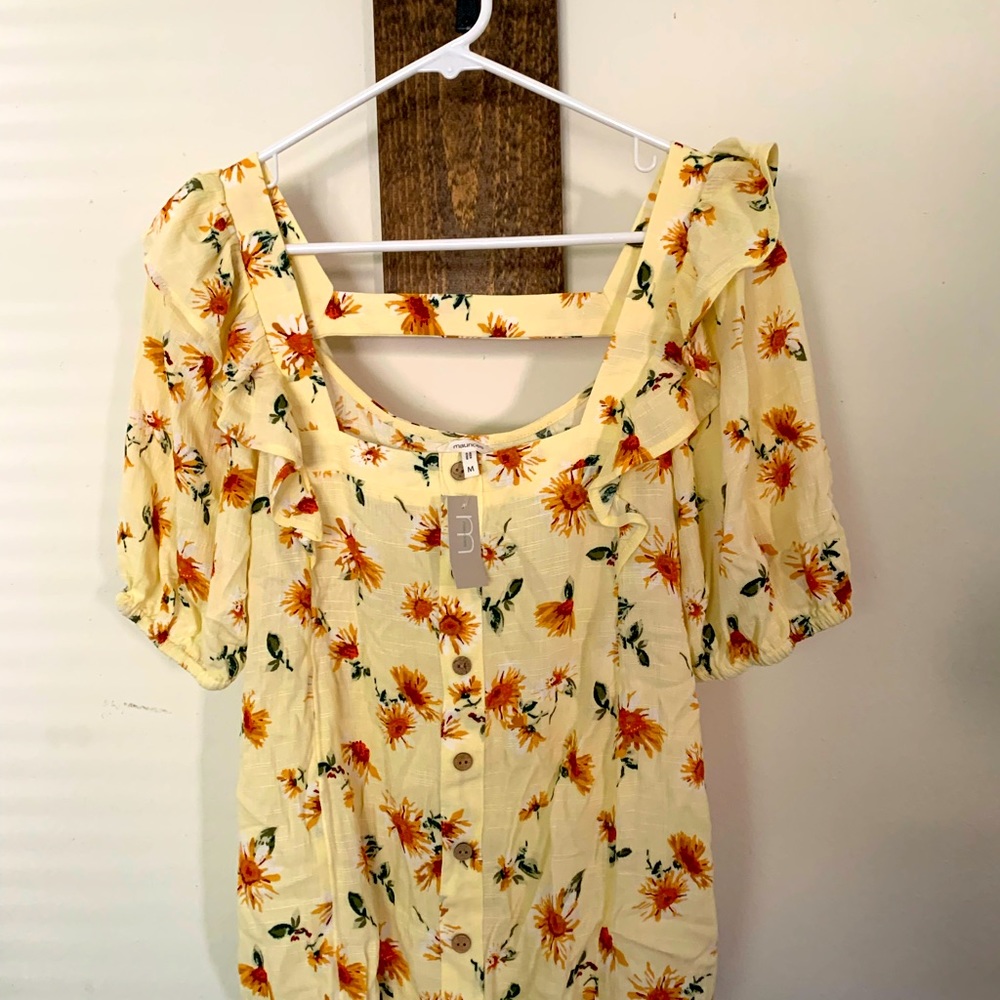 Yellow floral top